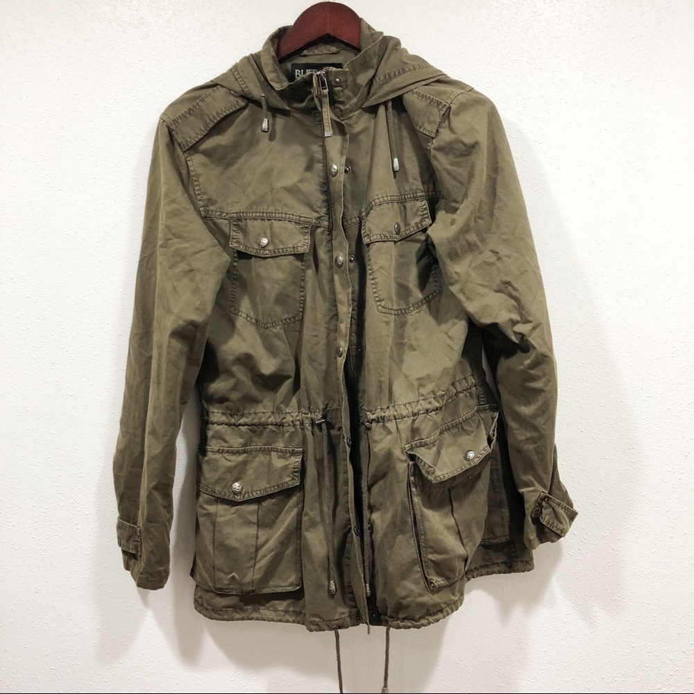 Olive green cargo military coat